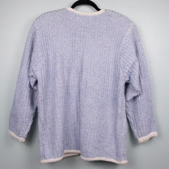 Bramble Lane blue button up knit cardigan-M - Picture 4 of 4